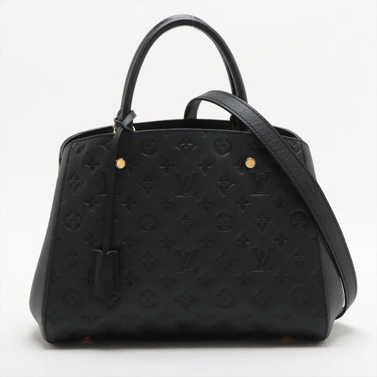 Louis Vuitton Noir Monogram Empreinte Leather Montaigne MM Clearance Sale