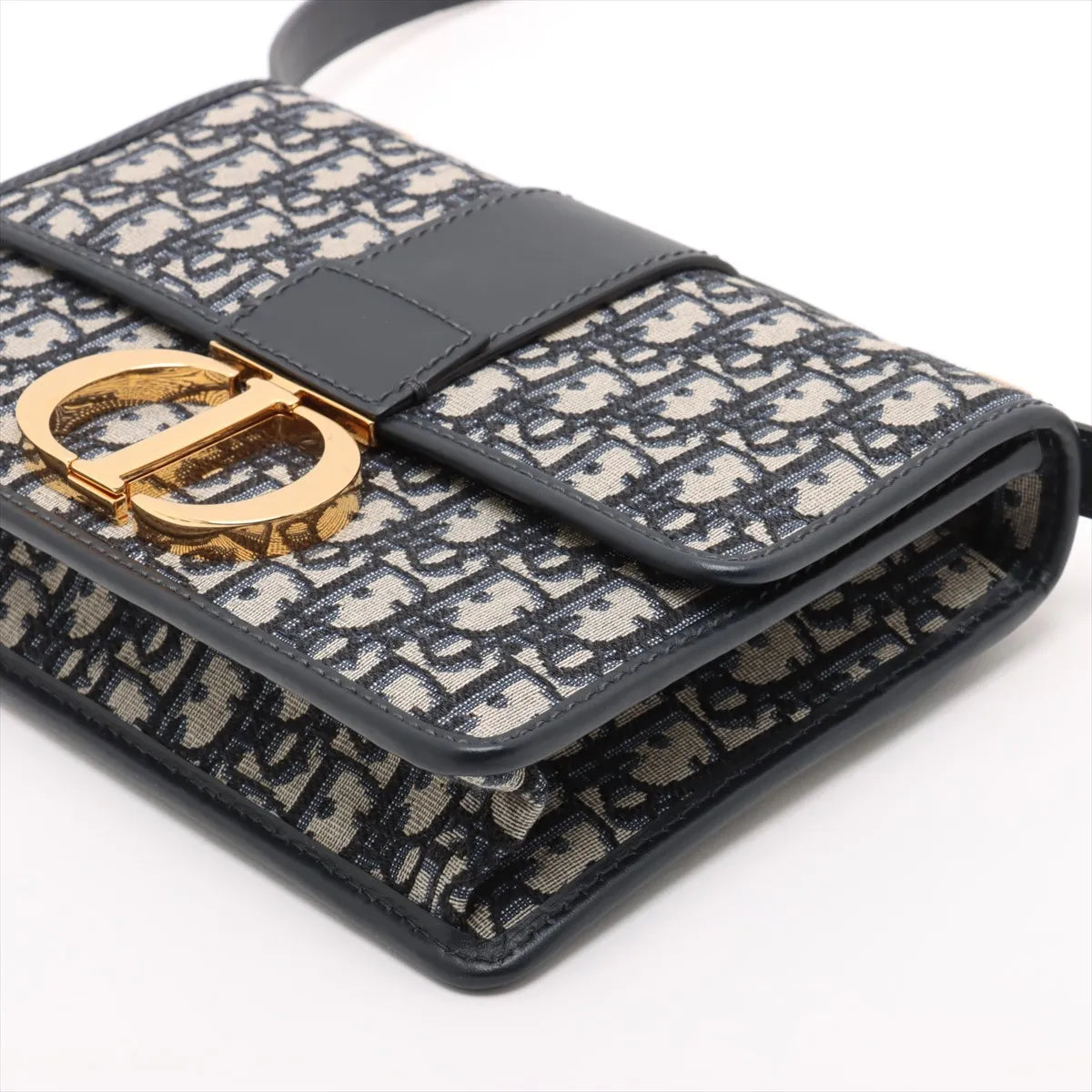 Christian Dior Blue Dior Oblique Jacquard 30 Montaigne Bag with Chain [Clearance Sale]