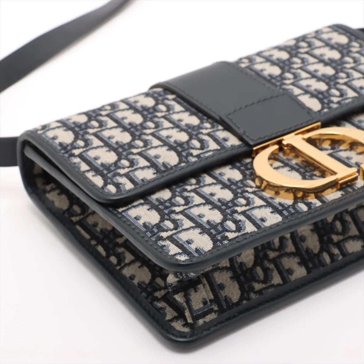 Christian Dior Blue Dior Oblique Jacquard 30 Montaigne Bag with Chain [Clearance Sale]