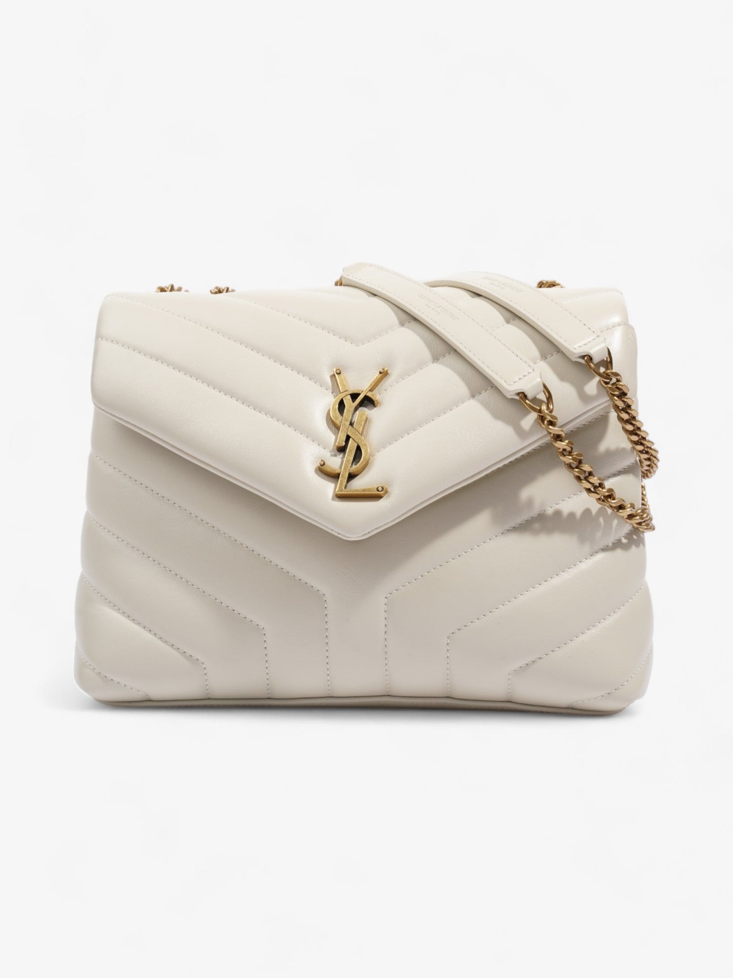 Saint Laurent LouLou Blanc Calfskin Leather Small