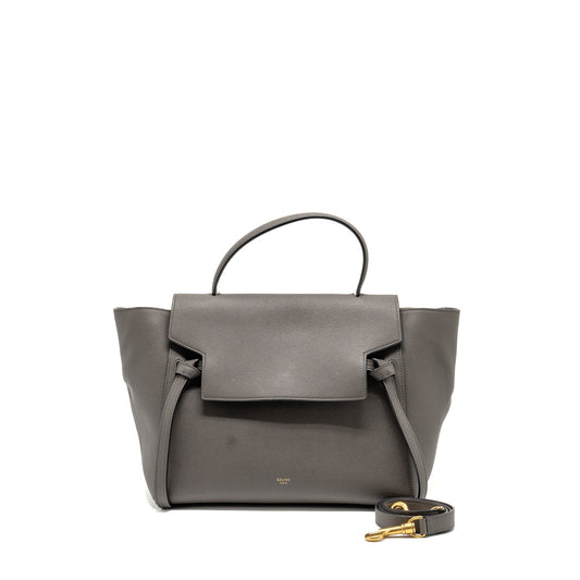 Luxury CELINE Mini Belt Bag Calfskin Grey GHW