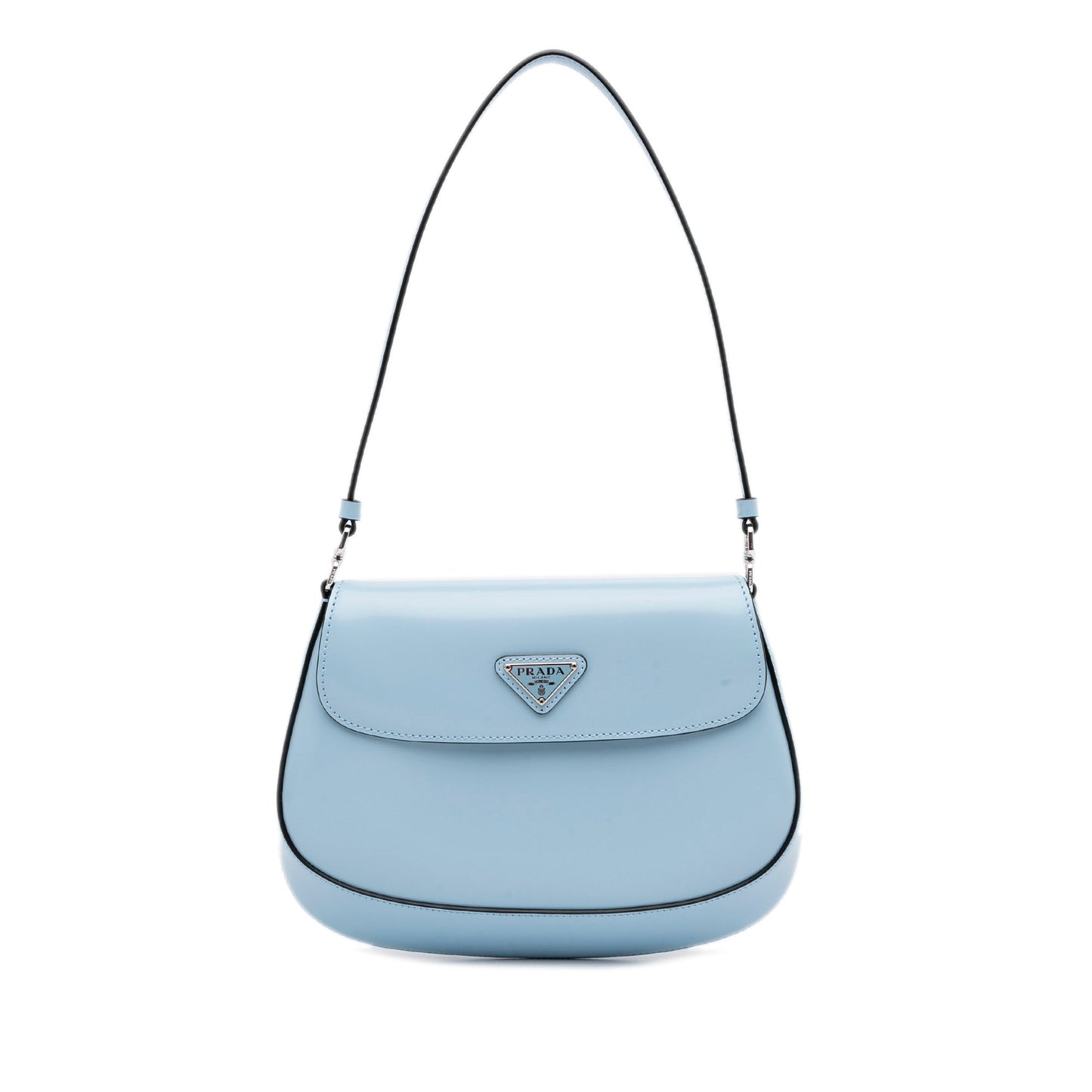 Prada Cleo Light Blue Leather Luxury Handbag