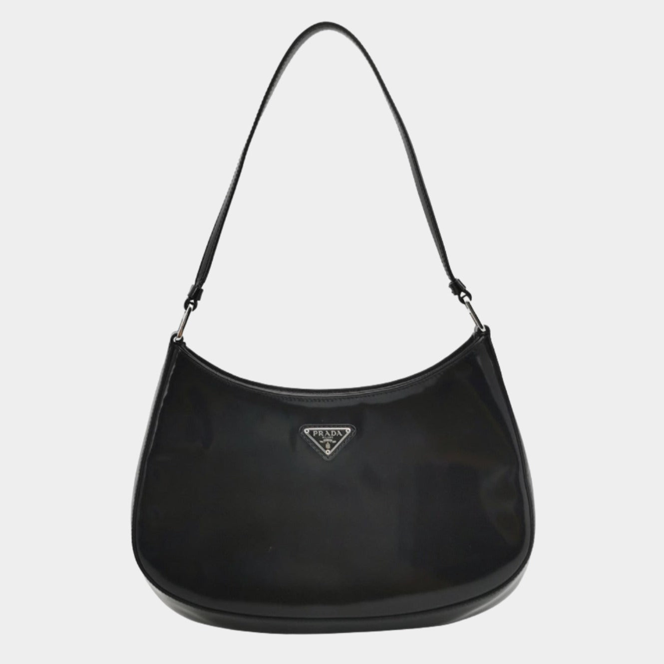 Prada Cleo Black Smooth Leather Shoulder Bag