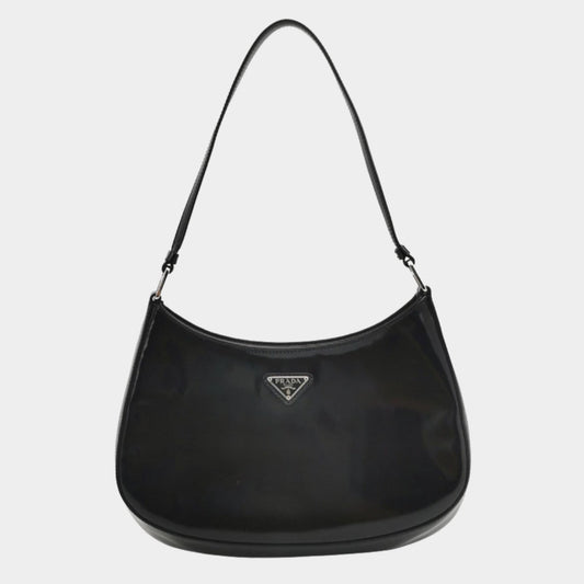 Prada Cleo Black Smooth Leather Shoulder Bag