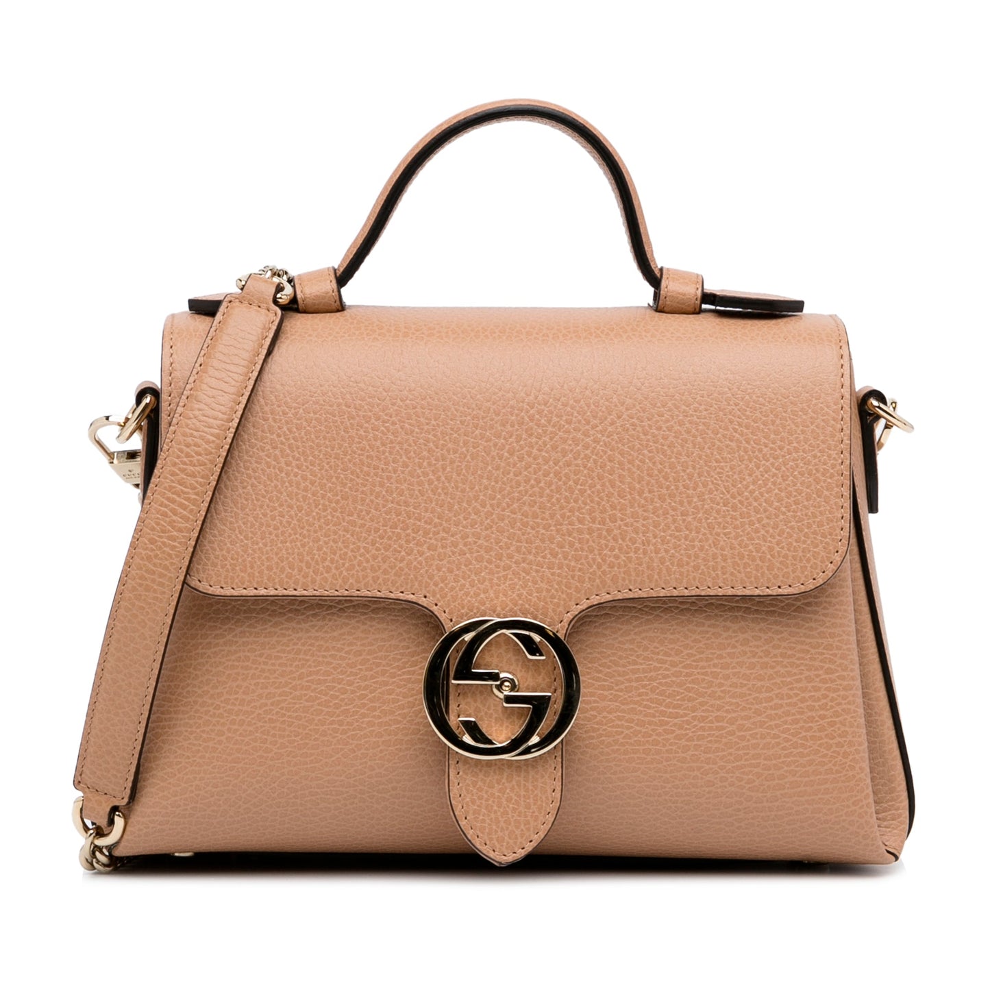 Gucci Interlocking G Brown Leather Calfskin Crossbody