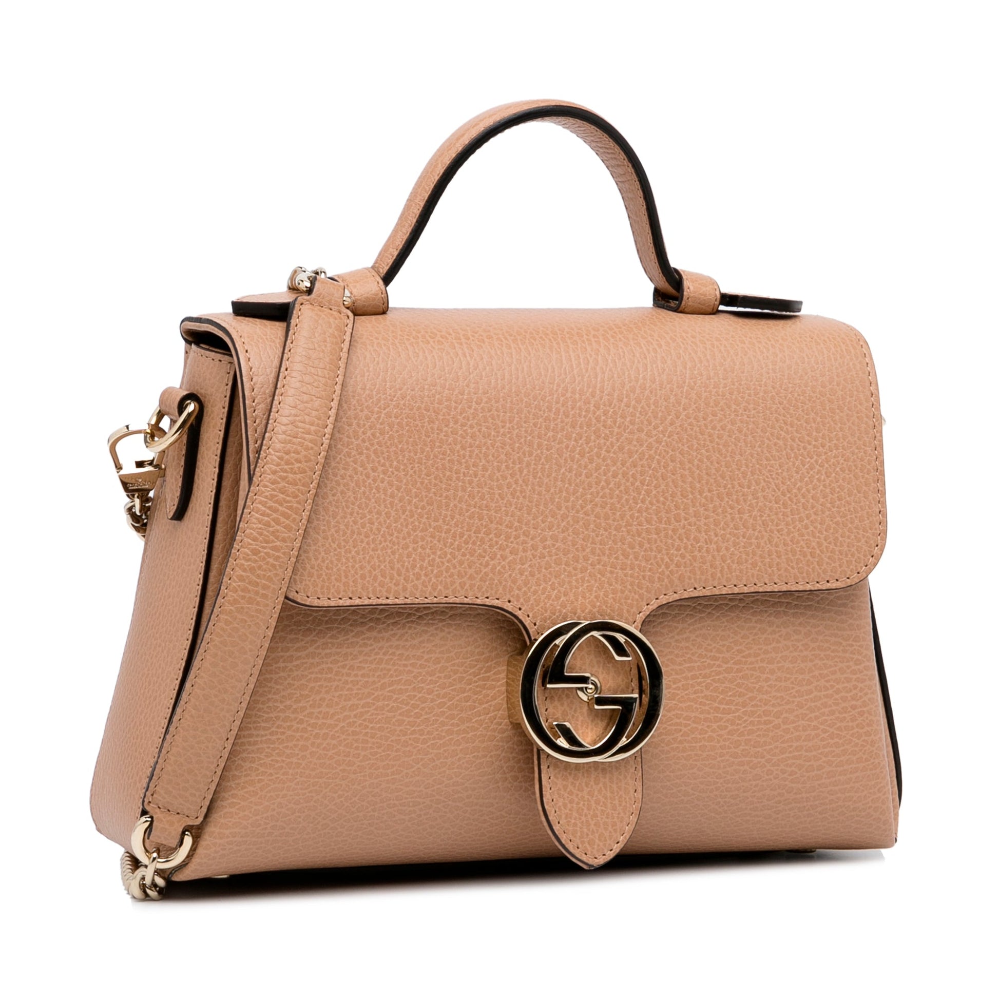 Gucci Interlocking G Brown Leather Calfskin Crossbody