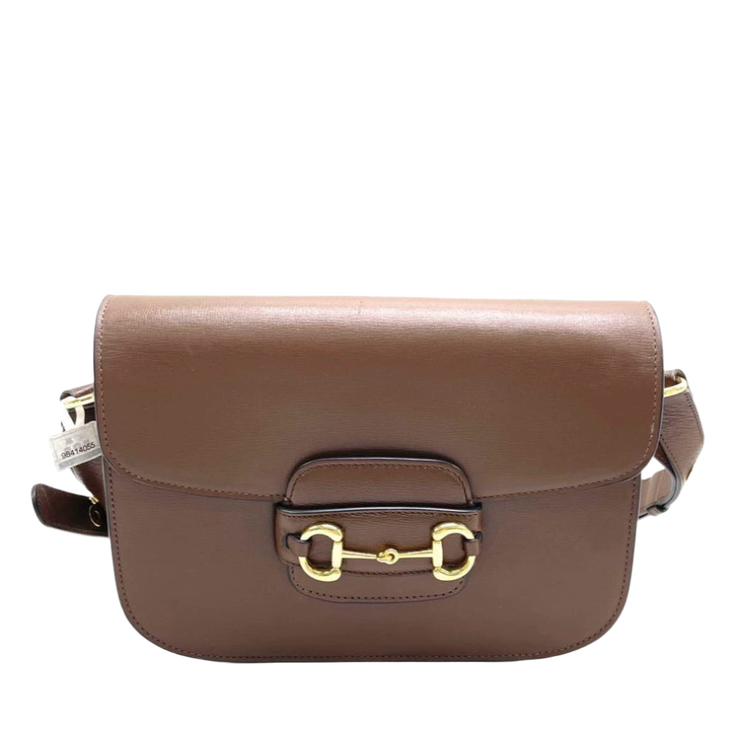 Gucci 1955 Horsebit Shoulder Bag Caramel Brown Small Leather