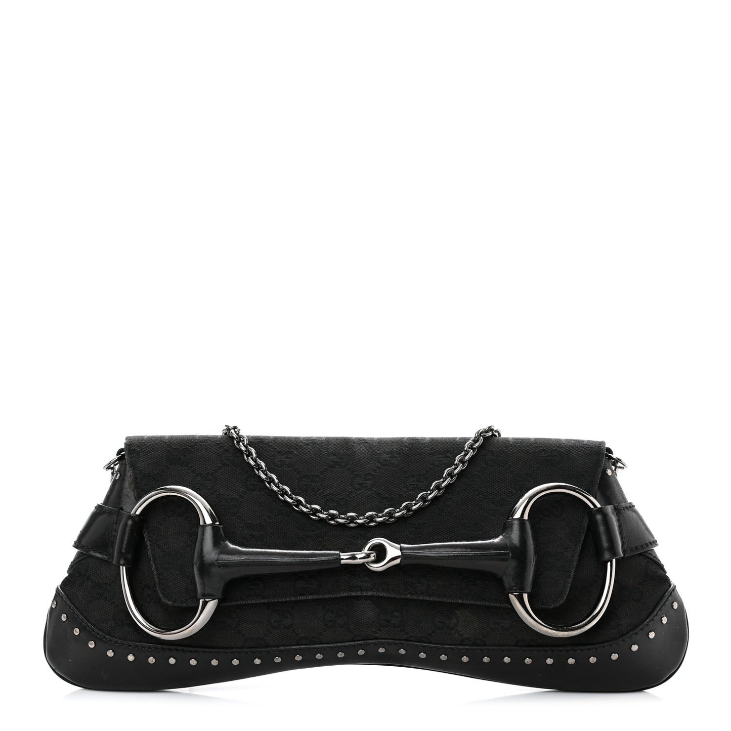 Gucci Horsebit 1955 Cloth Black Monogram Shoulder bag