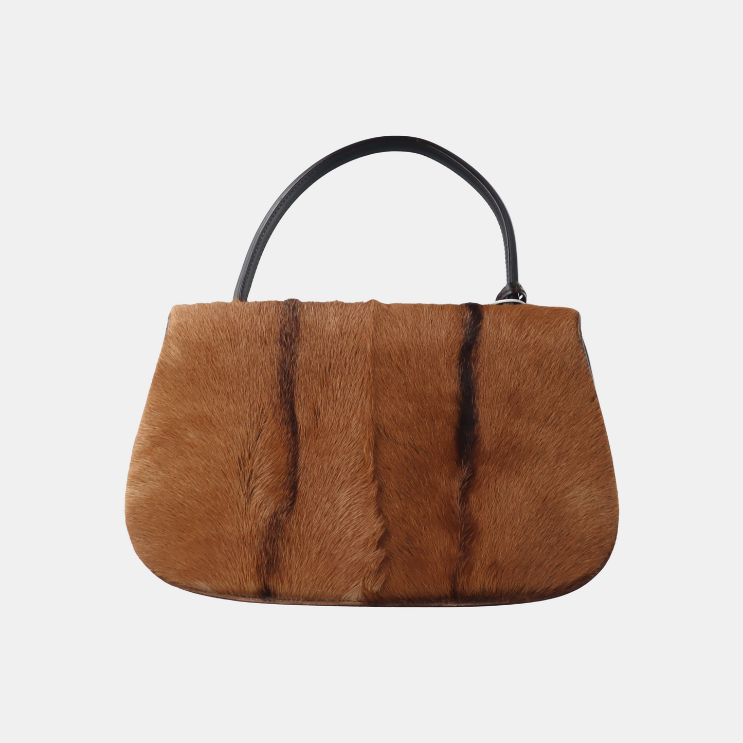 Gucci Bamboo 1947 Top Handle Bag Leather Medium Brown Pony-style Calfskin Leather