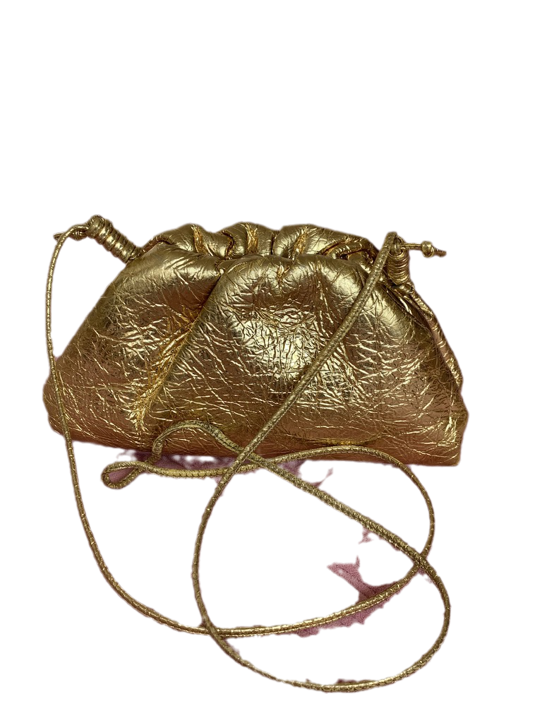 Bottega Veneta Pouch Mini Gold Lambskin Leather