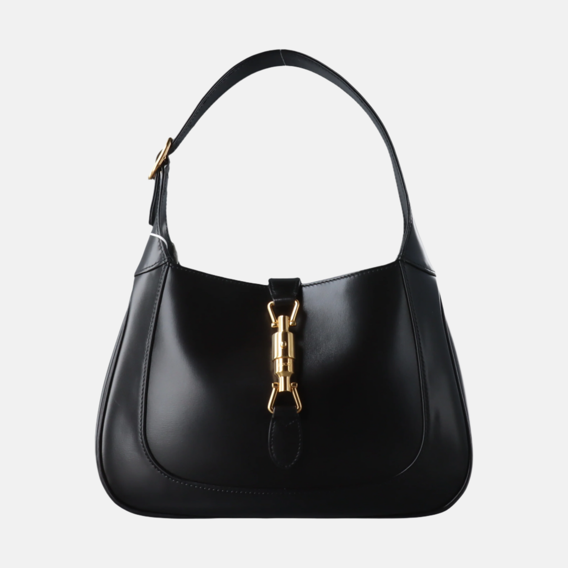 Gucci Jackie 1961 Black Leather Bag Small Piston Lock