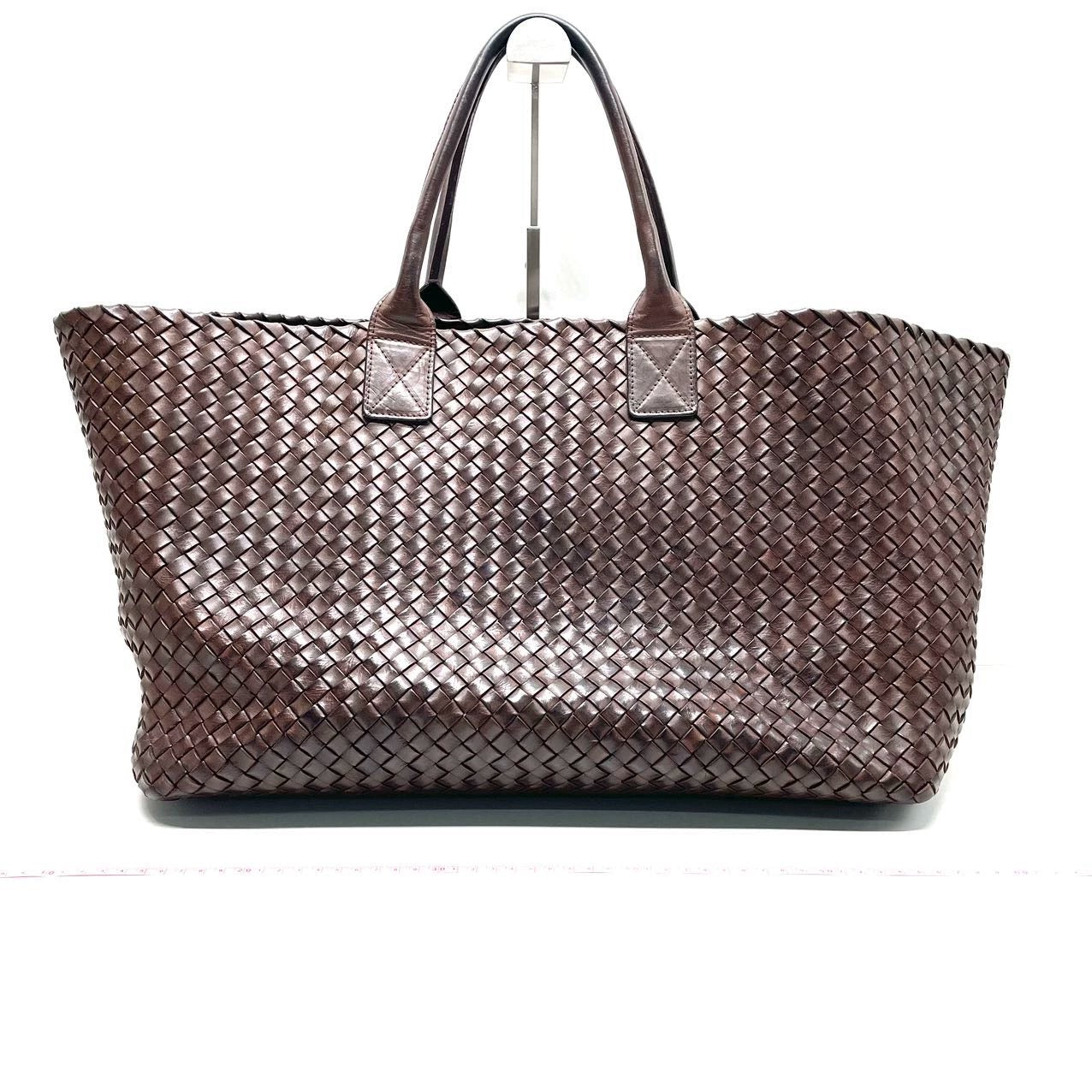 Bottega Veneta Cabat Large Intreccio Leather Tote Bag Dark Chocolate Brown