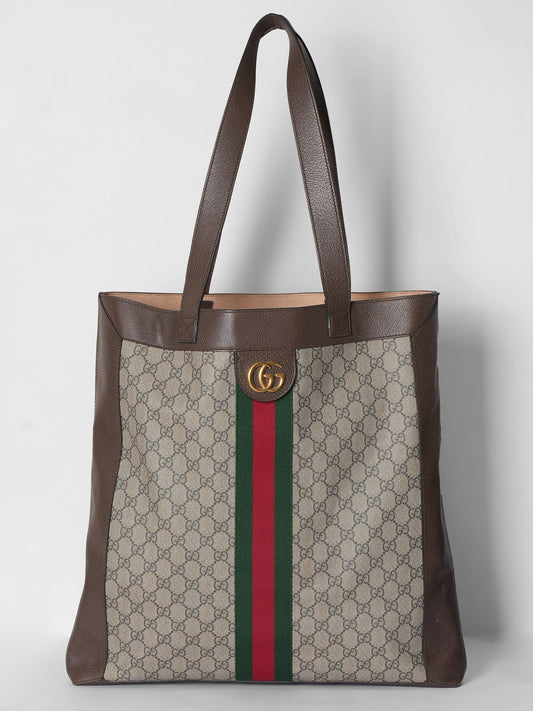 Gucci Lou Leather Canvas Tote
