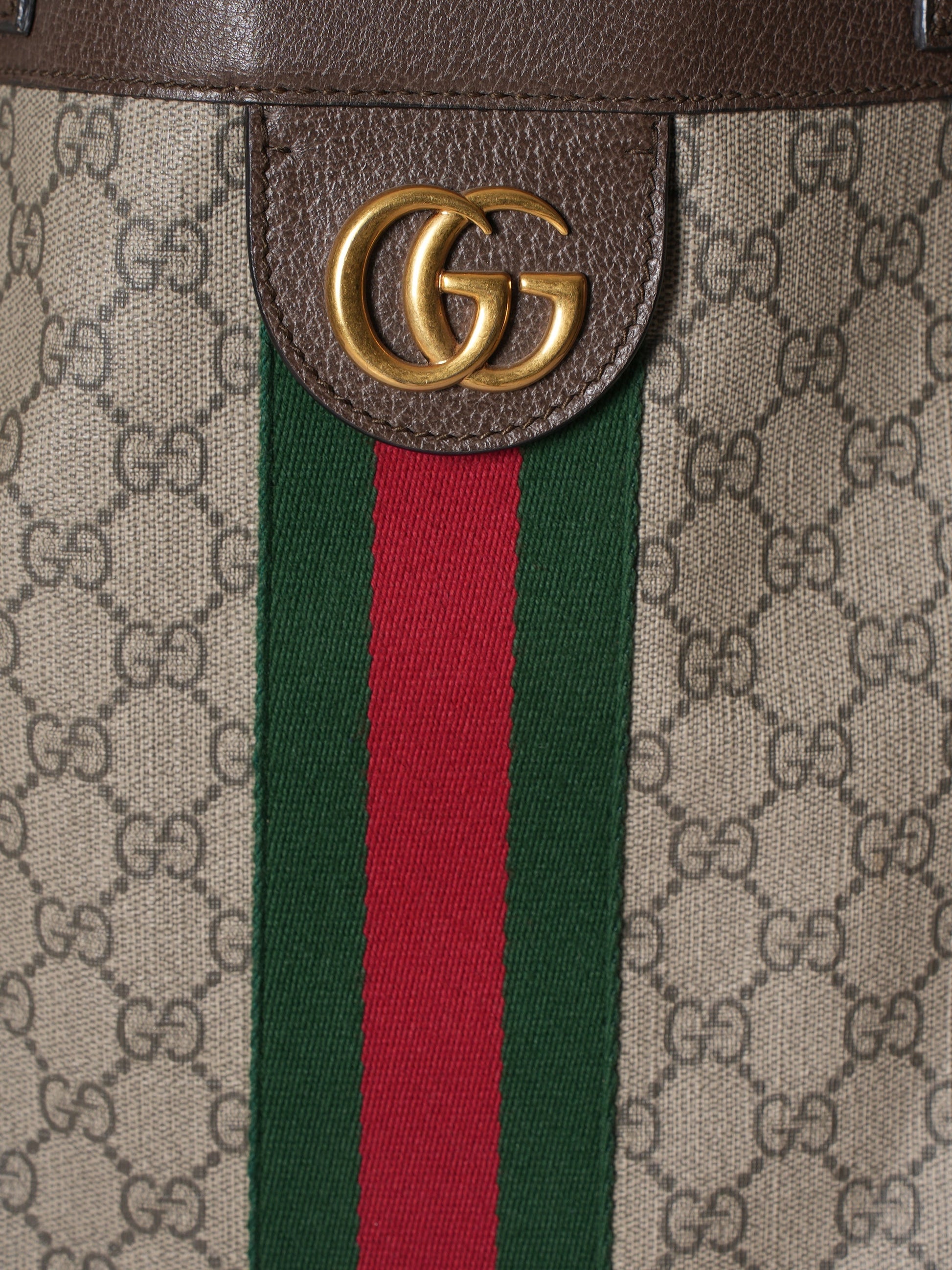 Gucci Lou Leather Canvas Tote