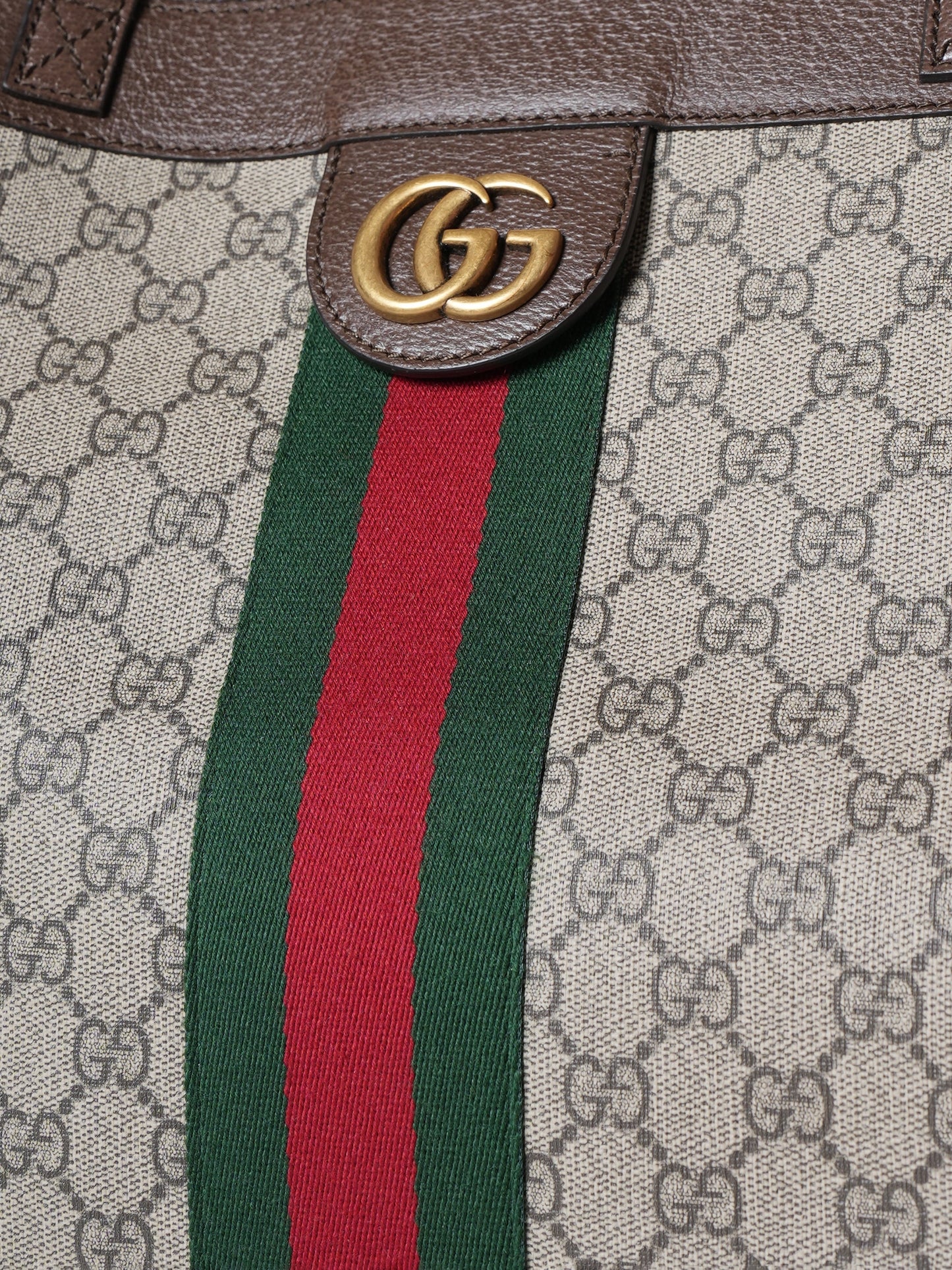 Gucci Lou Leather Canvas Tote