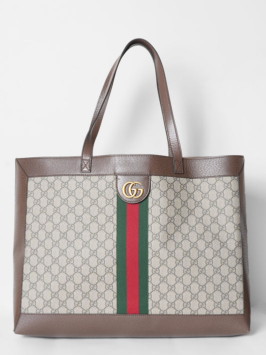 Gucci Lou Leather Canvas Tote