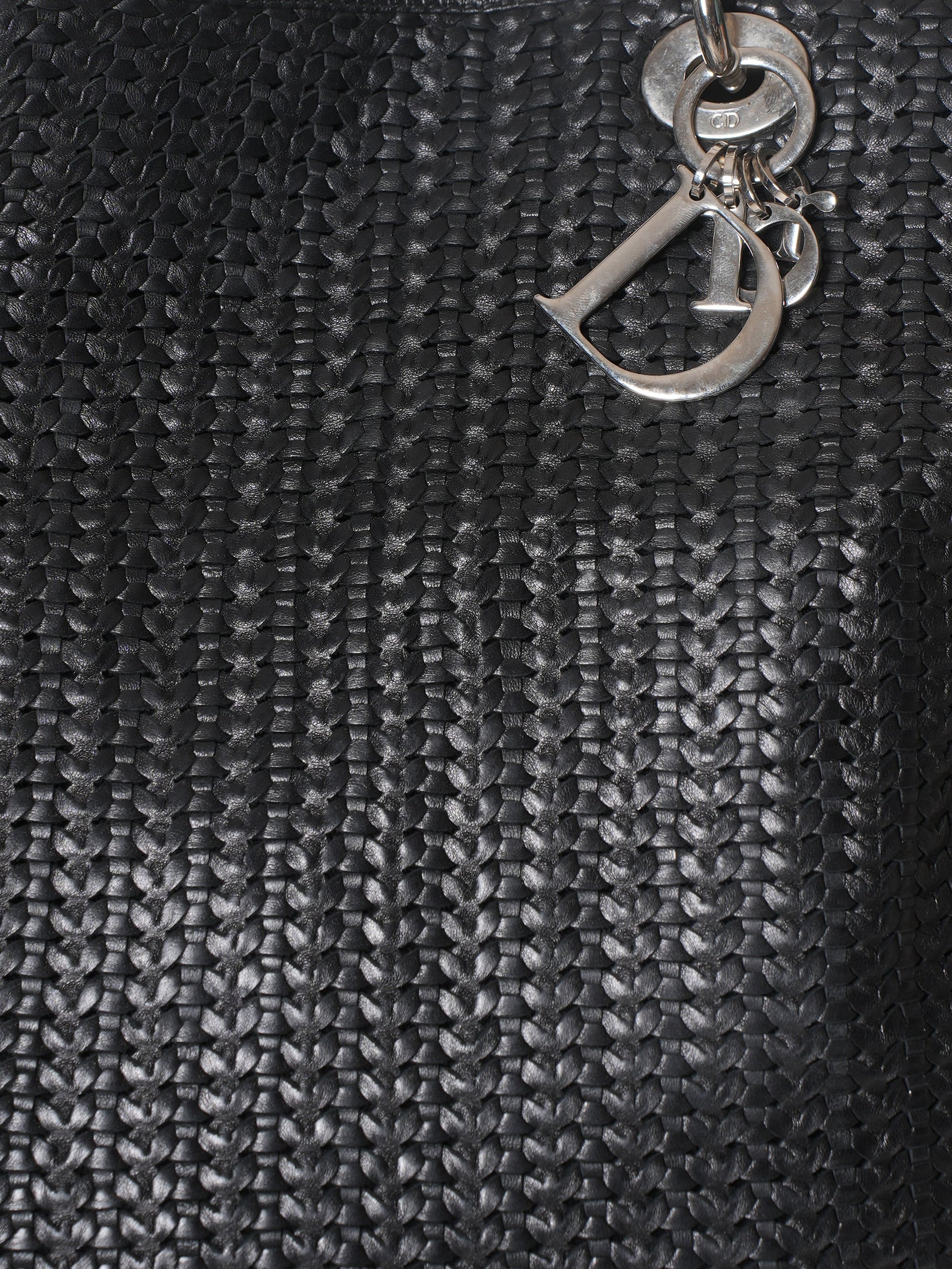 New Christian Dior Large Woven Calfskin Bag