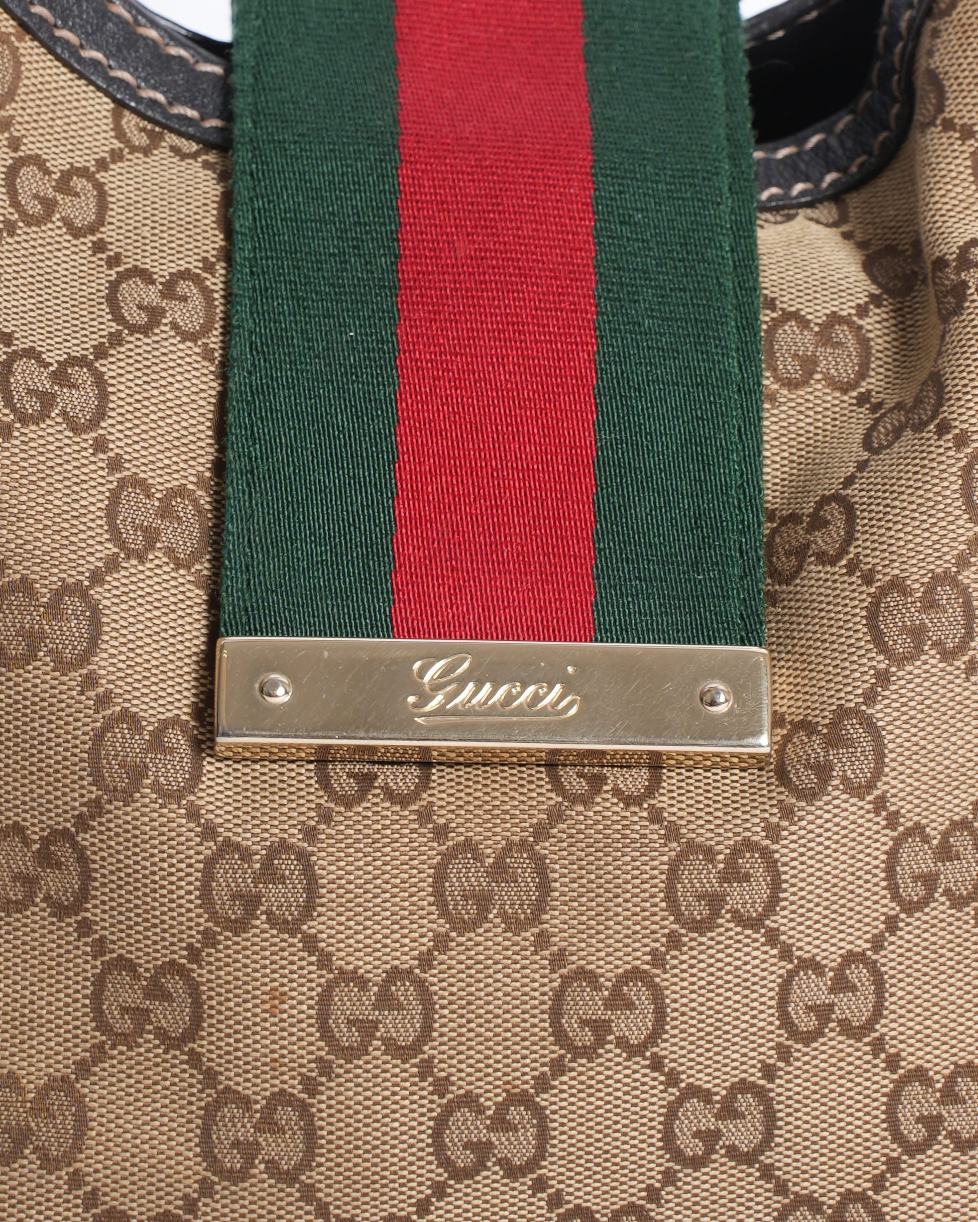 Gucci Lou Monogram Leather Canvas Shoulder Bag