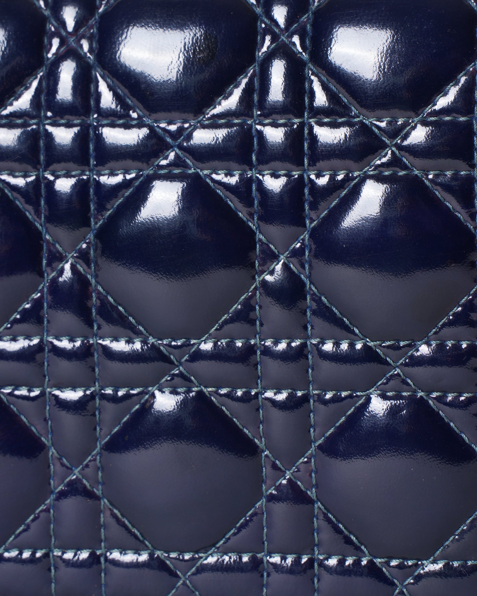 Dior Blue Cannage Leather Lady Dior Clutch