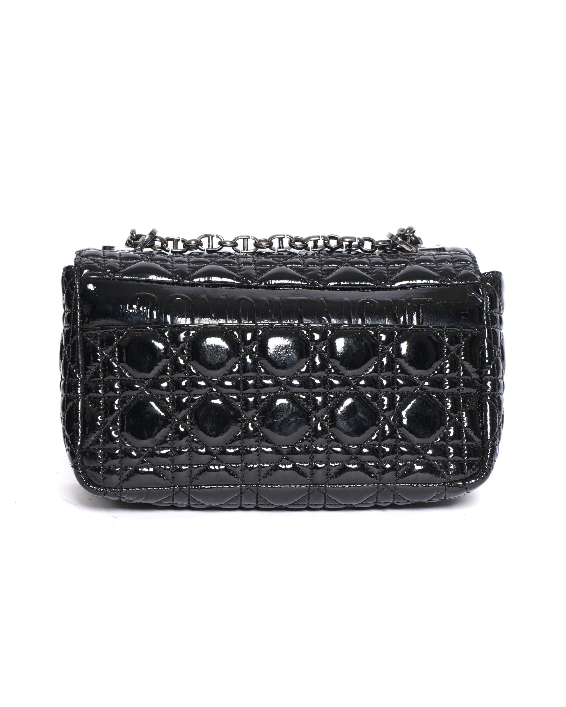 Christian Dior Medium Caro Bag in Black Patent Leather
