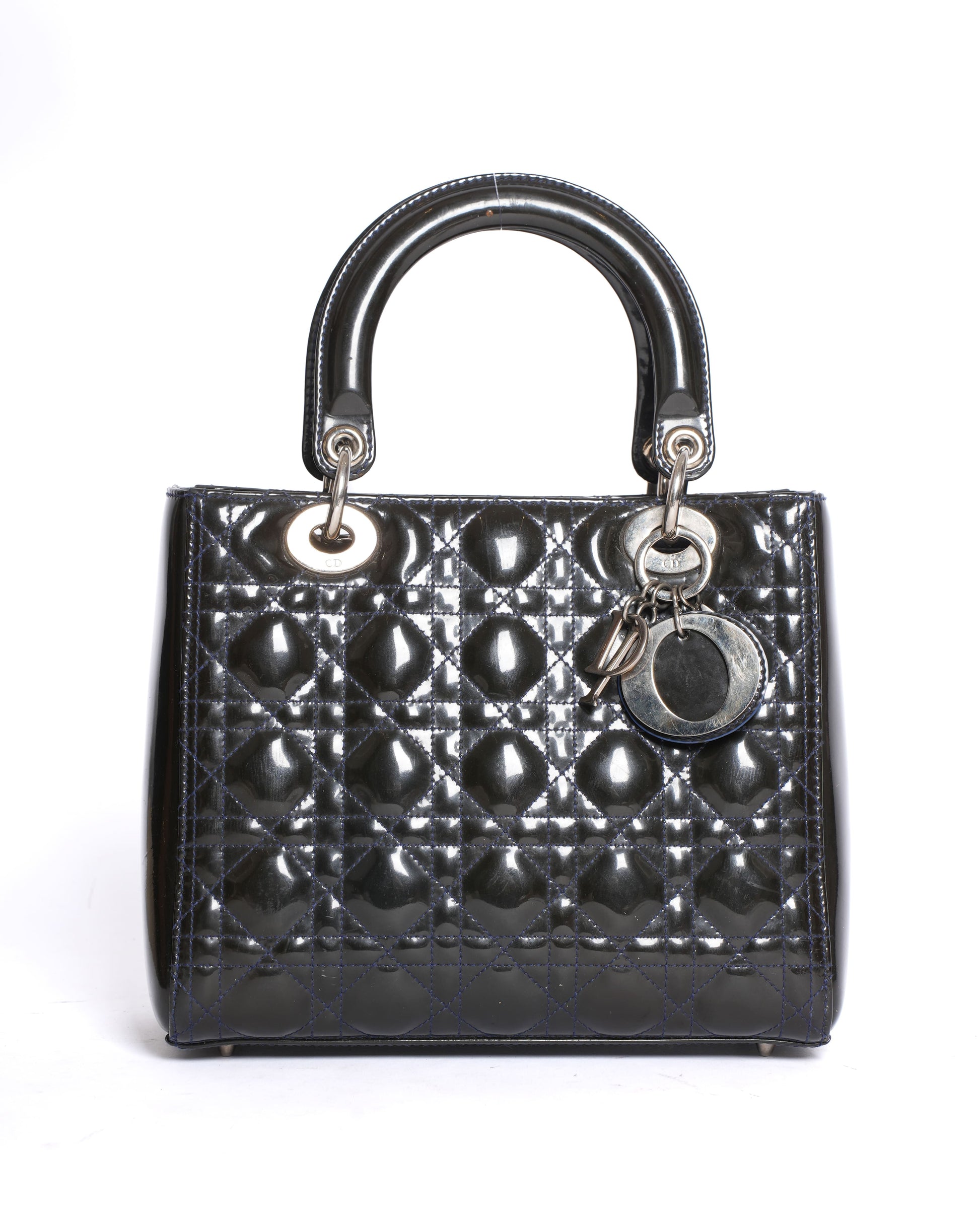 Dior Medium Lady Dior Patent Cannage Calfskin Bag