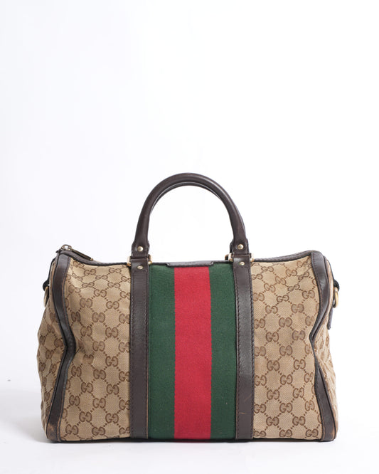 Gucci Monogram Leather Canvas Tote