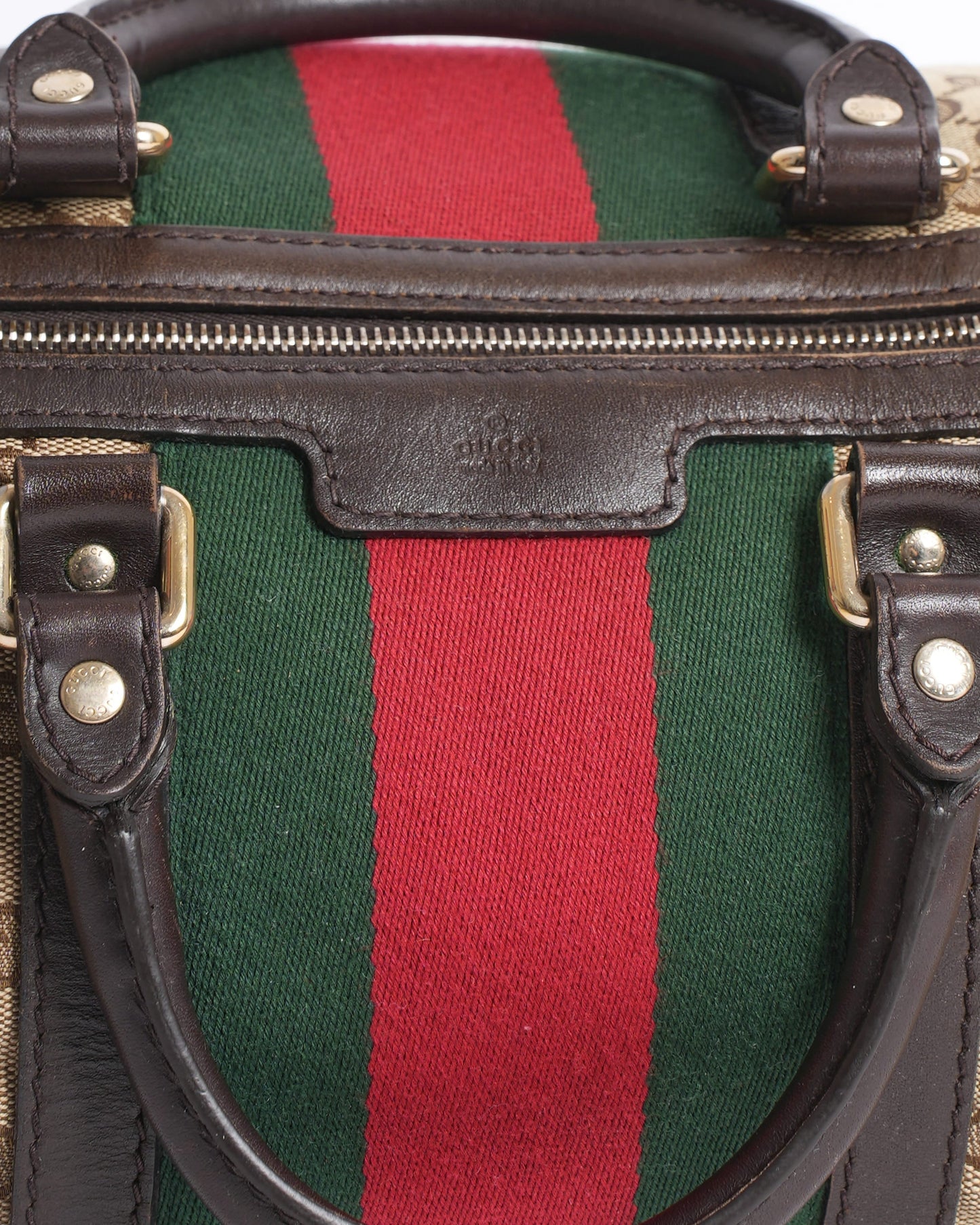 Gucci Monogram Leather Canvas Tote