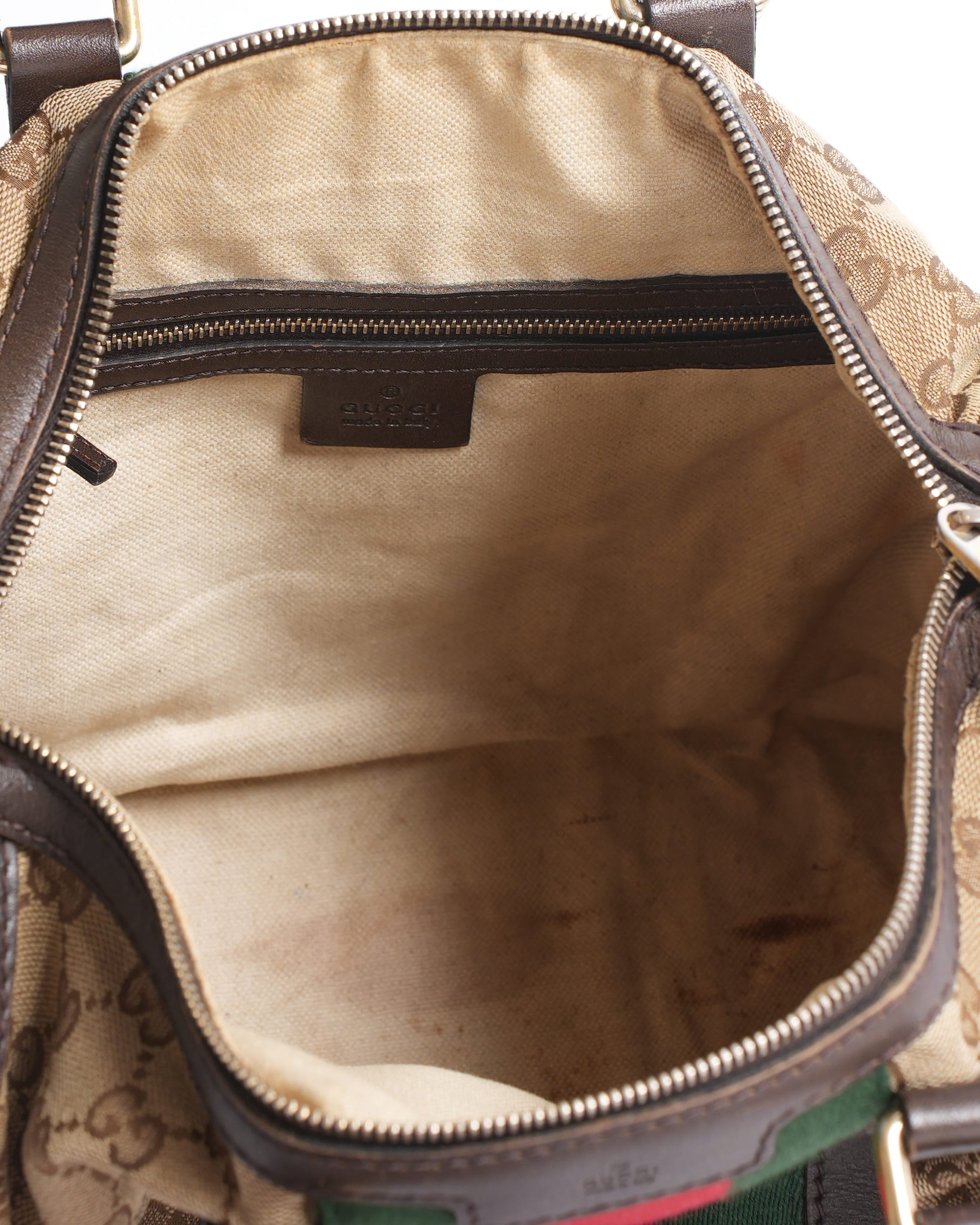 Gucci Monogram Leather Canvas Tote