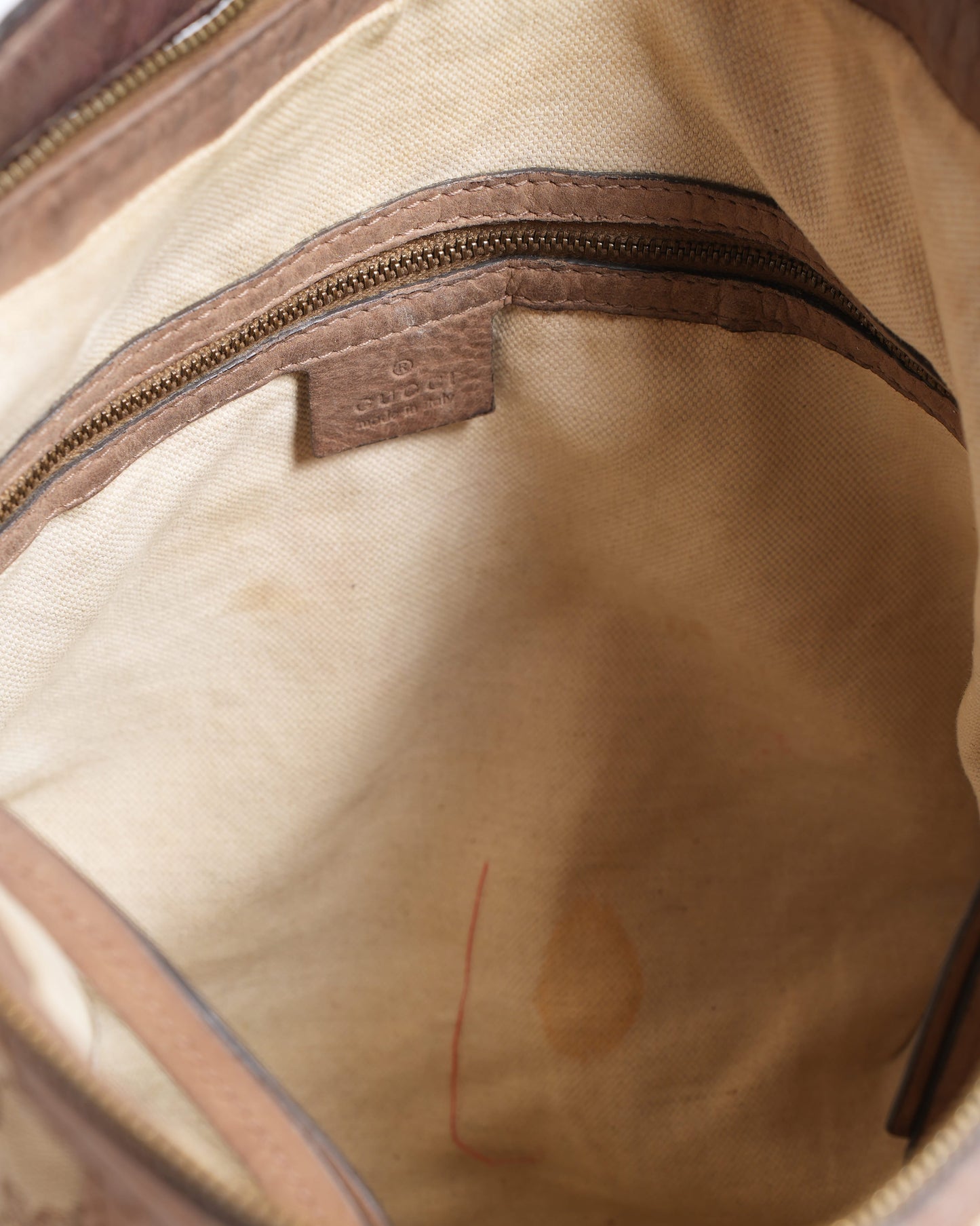 Gucci Monogram Leather Canvas Shoulder Bag