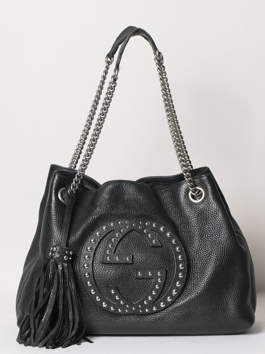 Gucci Lou Saffiano Chain Leather Tote