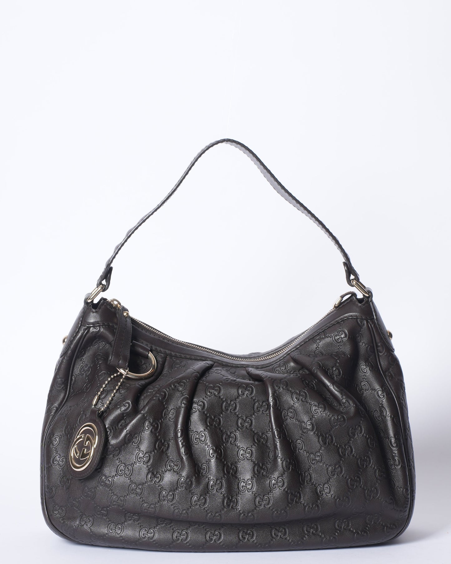 Gucci Lou Leather Canvas Shoulder Bag