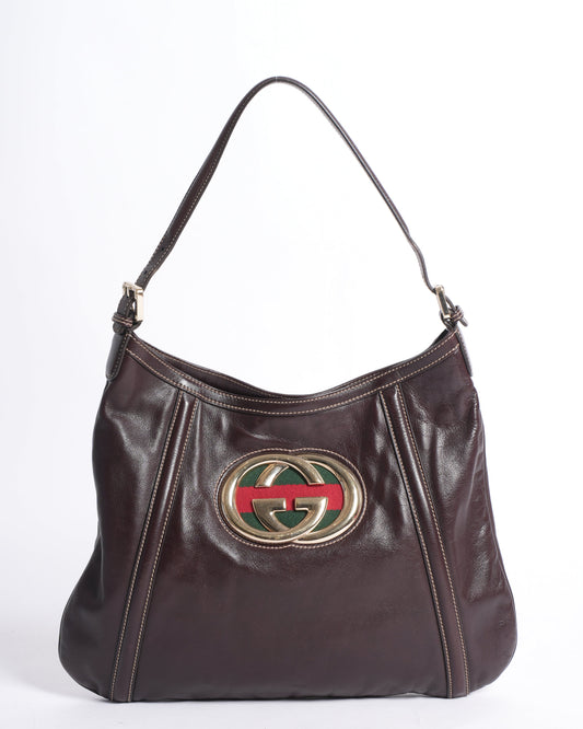 Gucci Lou Leather Top Handle Shoulder Bag