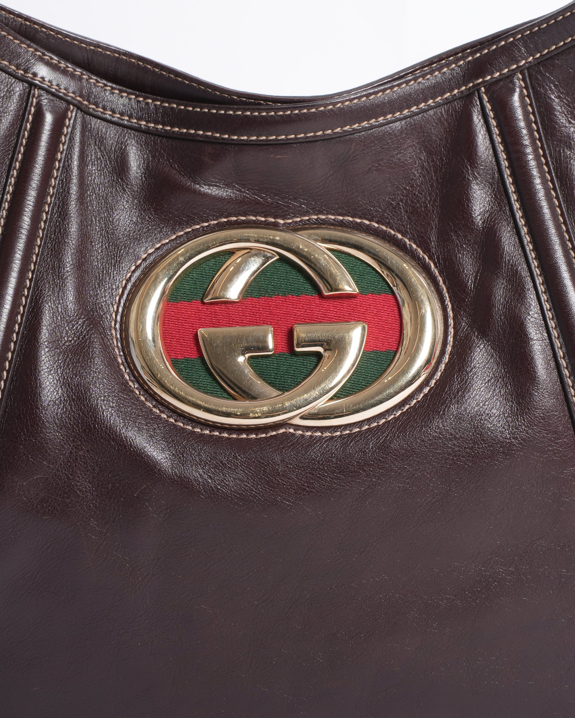 Gucci Lou Leather Top Handle Shoulder Bag