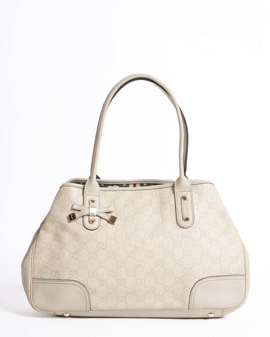 Gucci Monogram Leather Top Handle Tote