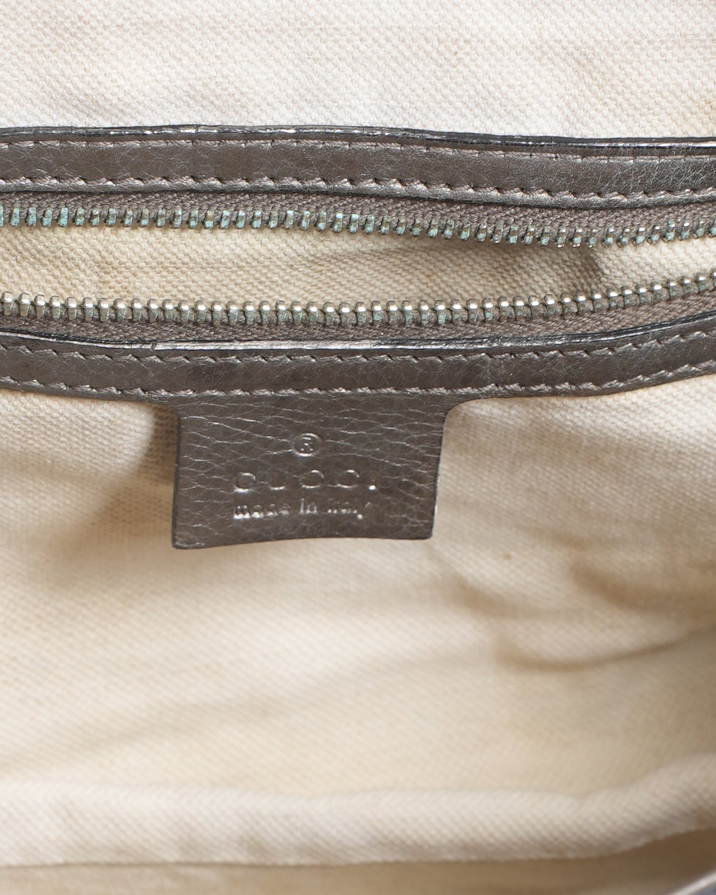 Gucci Lou Monogram Leather Canvas Shoulder Bag