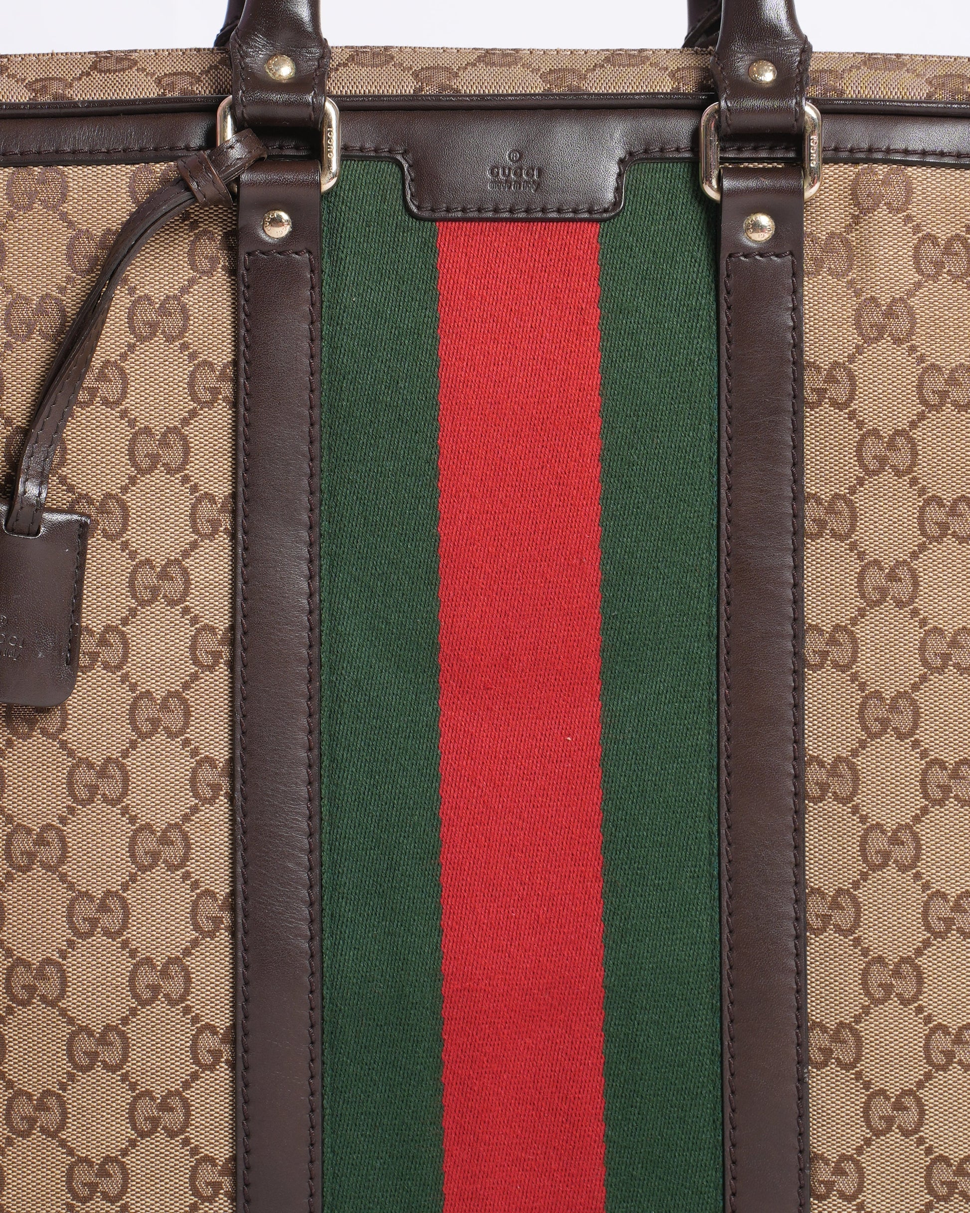 Gucci Leather Canvas Shoulder Bag