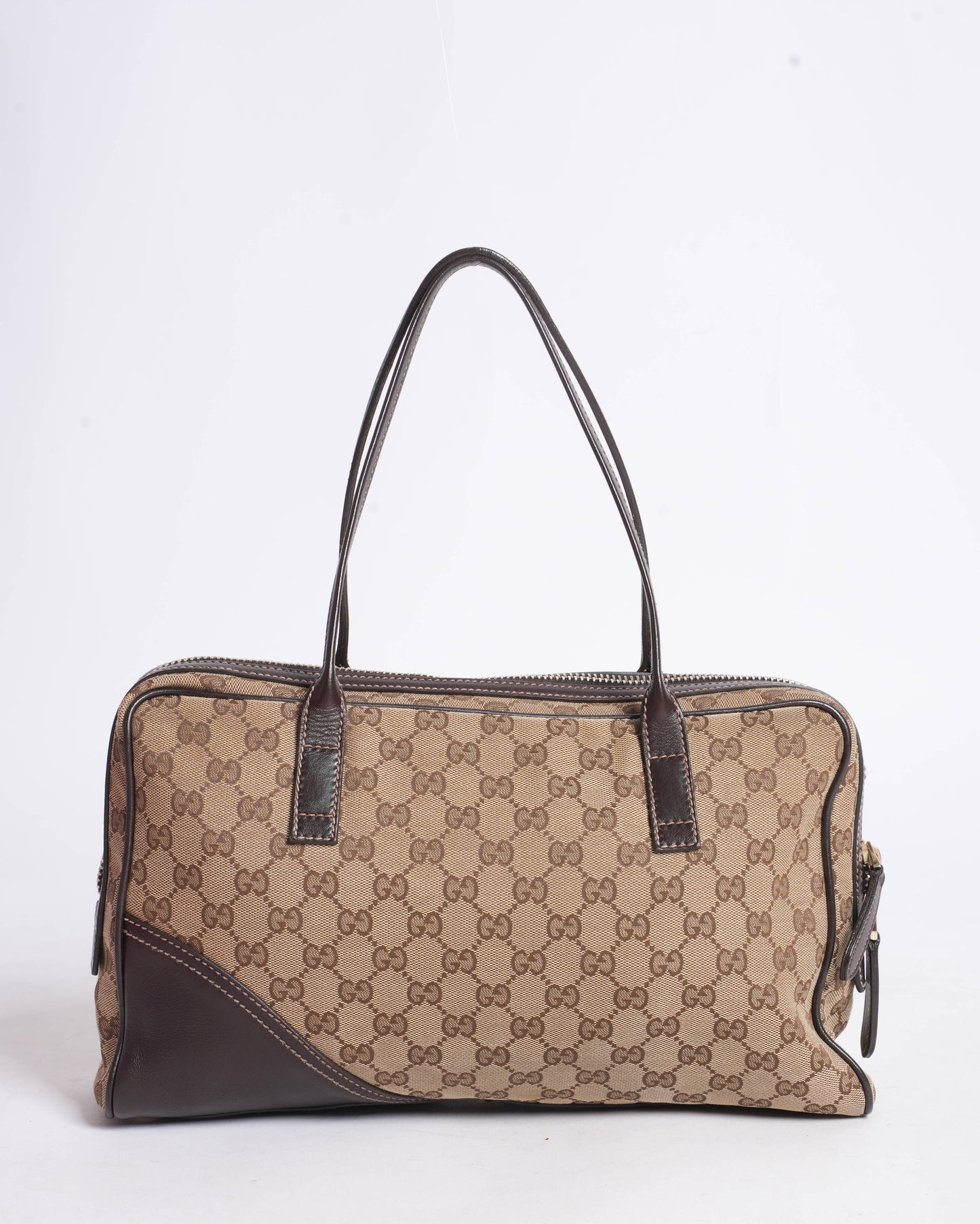 Gucci Monogram Leather Canvas Shoulder Bag