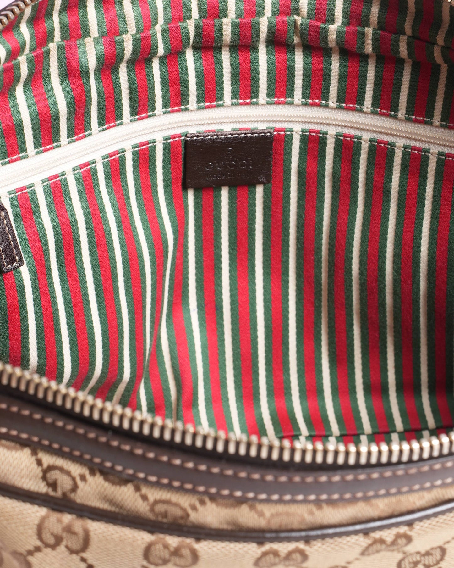 Gucci Monogram Leather Canvas Shoulder Bag