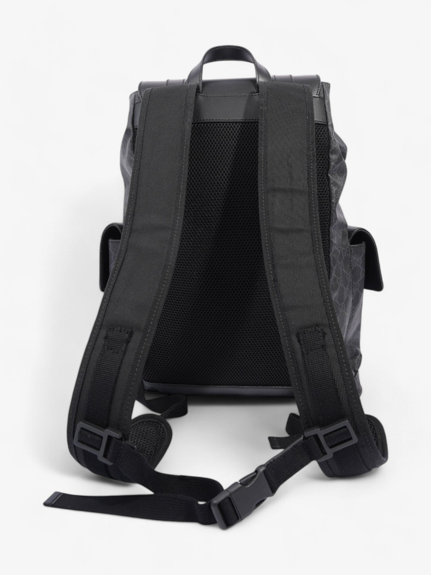 Gucci Leather Backpack GG Supreme / Black / Red Canvas