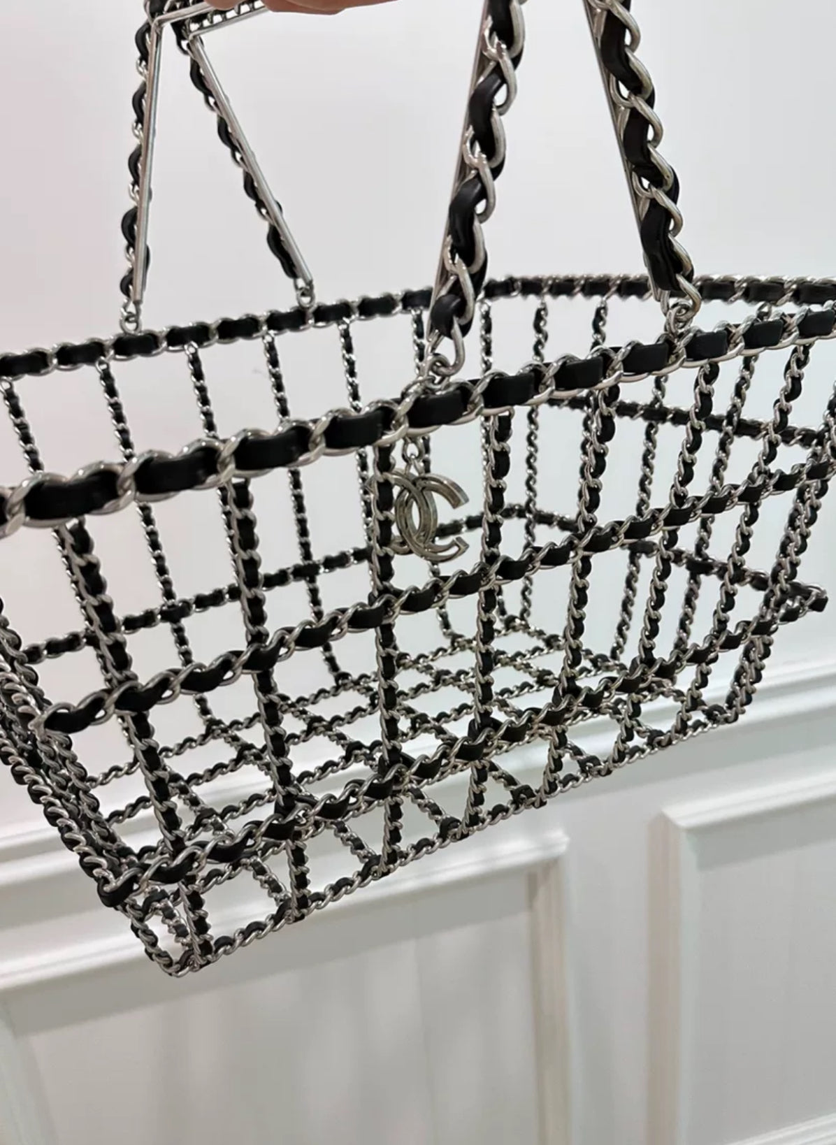 Rare Chanel Medium Shopping Basket Bag  Fall/Winter 2014 Runway Collection