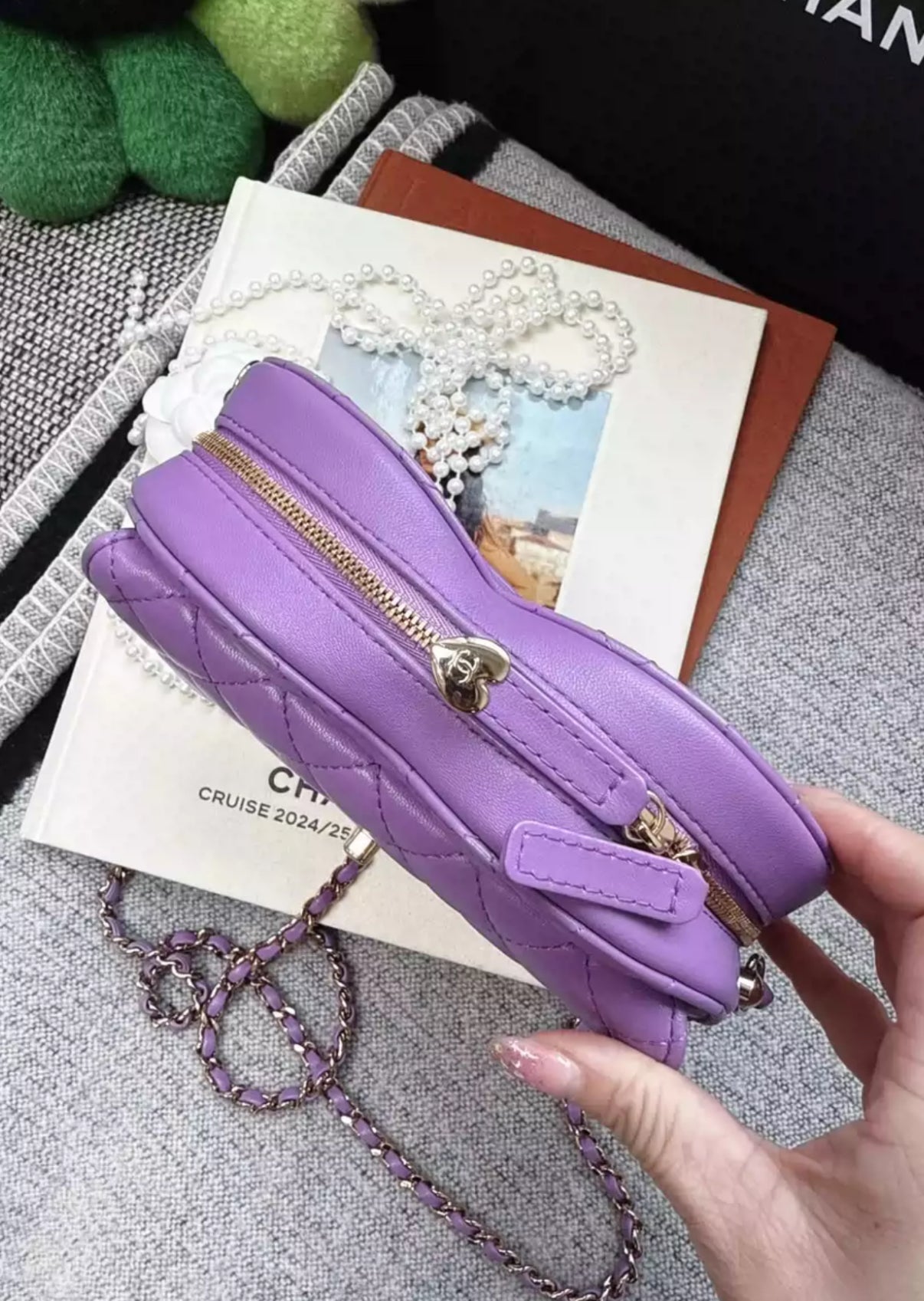 Chanel 22S Purple Heart Bag large