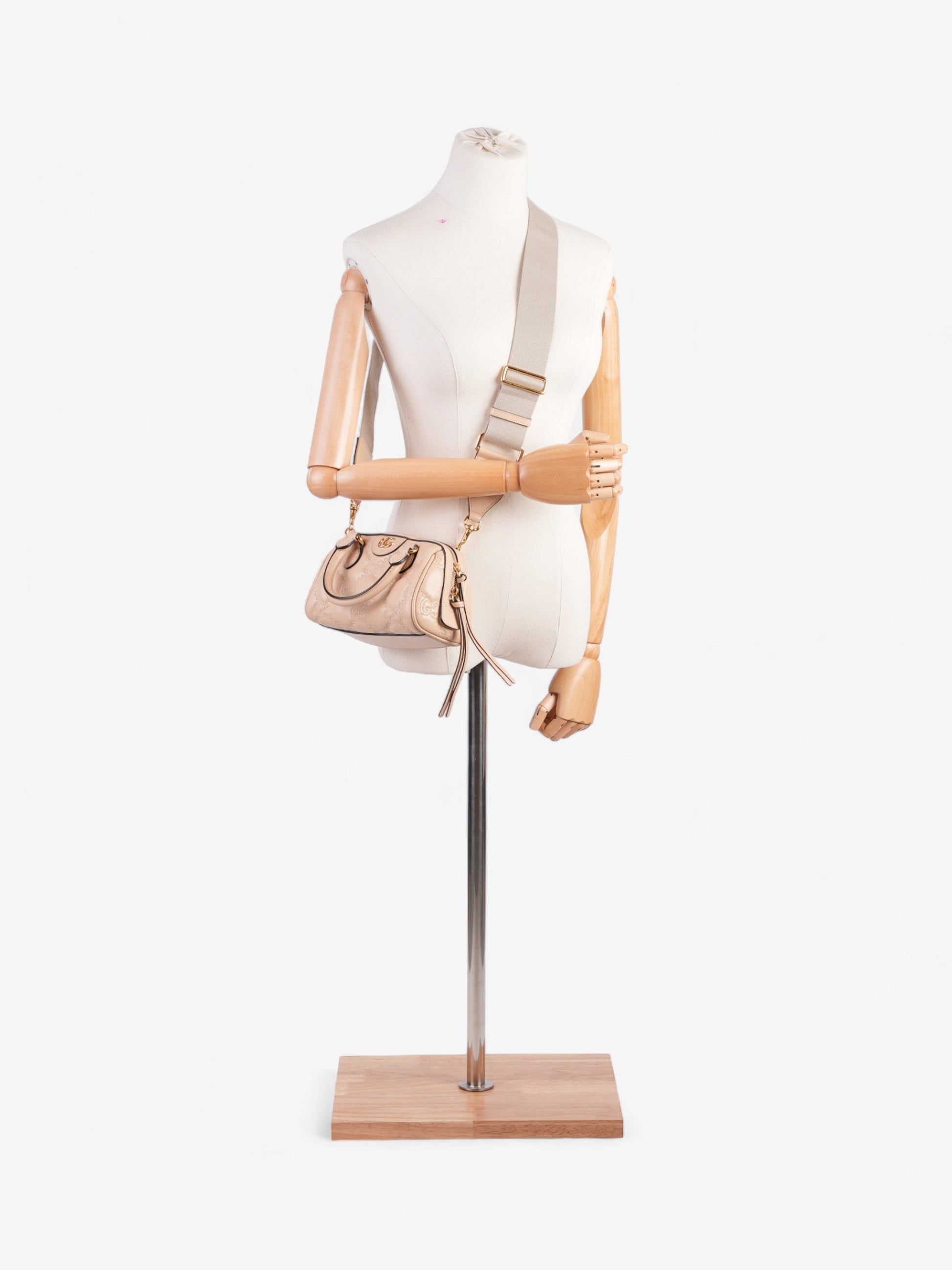 Gucci GG Super Top Handle Bag Light Beige Leather Mini