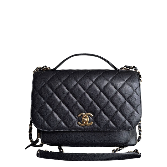 Chanel Business Affinity Large - 27CM Caviar Quilted Black Gold Hardware Series 23