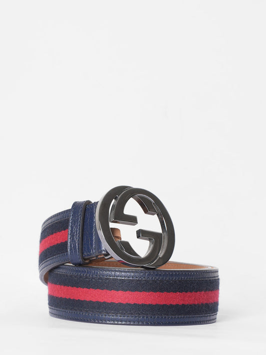 Gucci Lou Leather Canvas Handbag