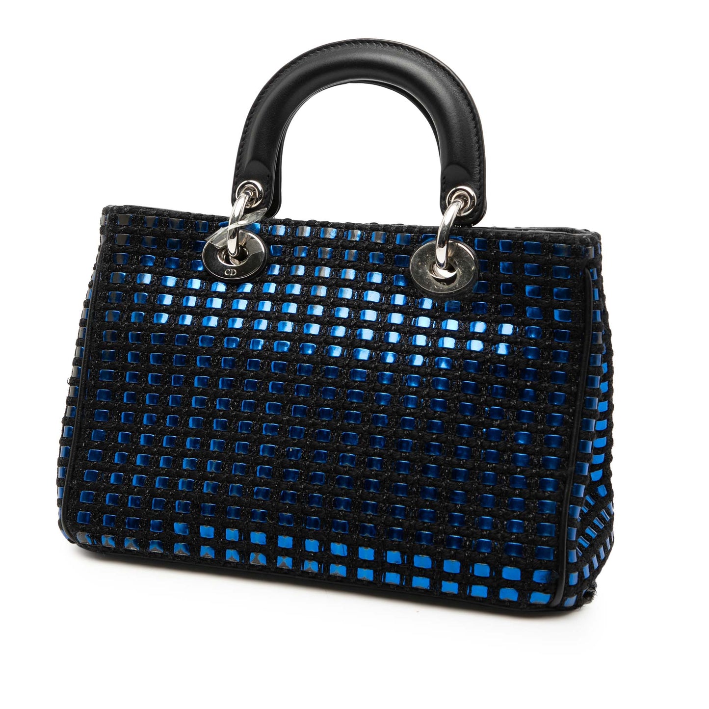 Blue Dior Small Tweed Patch Diorissimo Tote Satchel