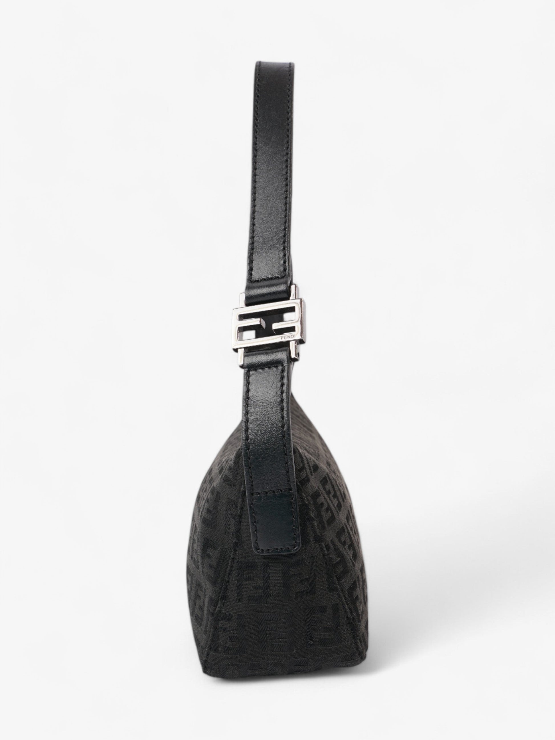 Fendi Zucca Shoulder Bag Black Canvas
