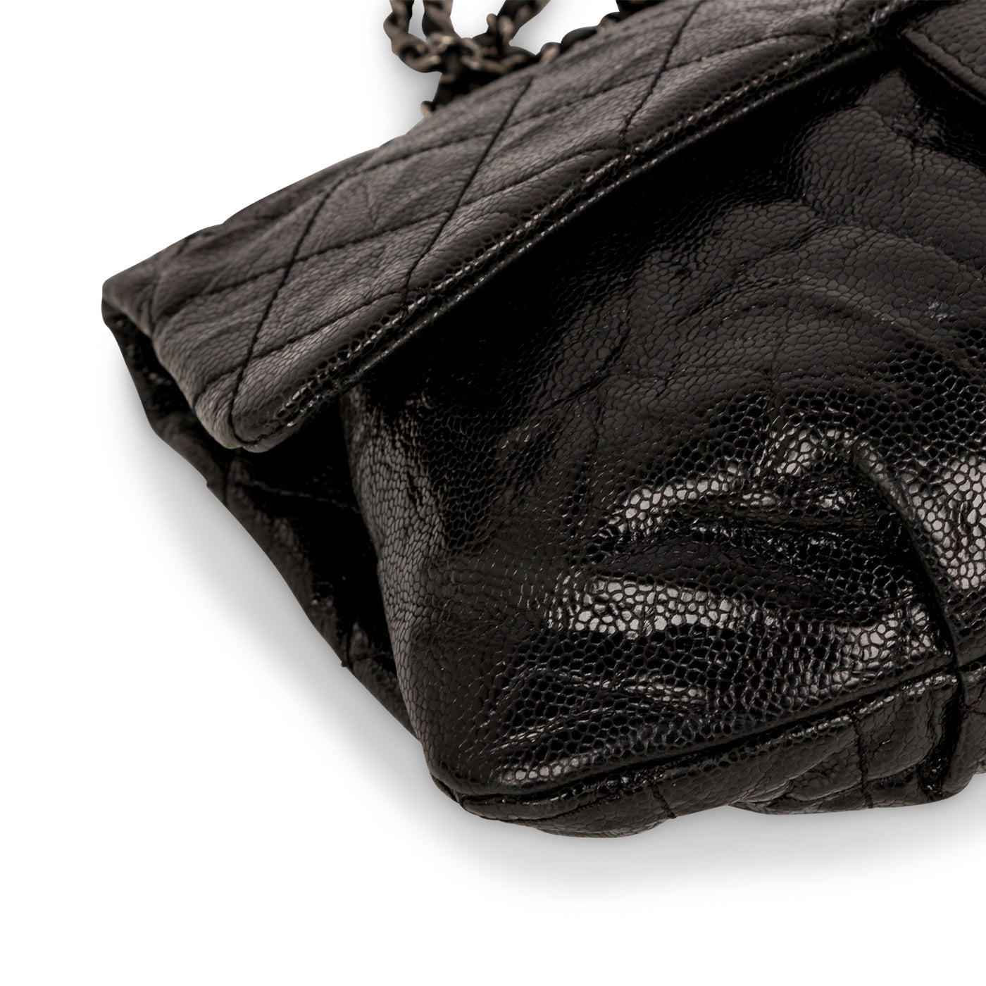 Chanel Glazed Caviar Medium Elastic Flap Bag