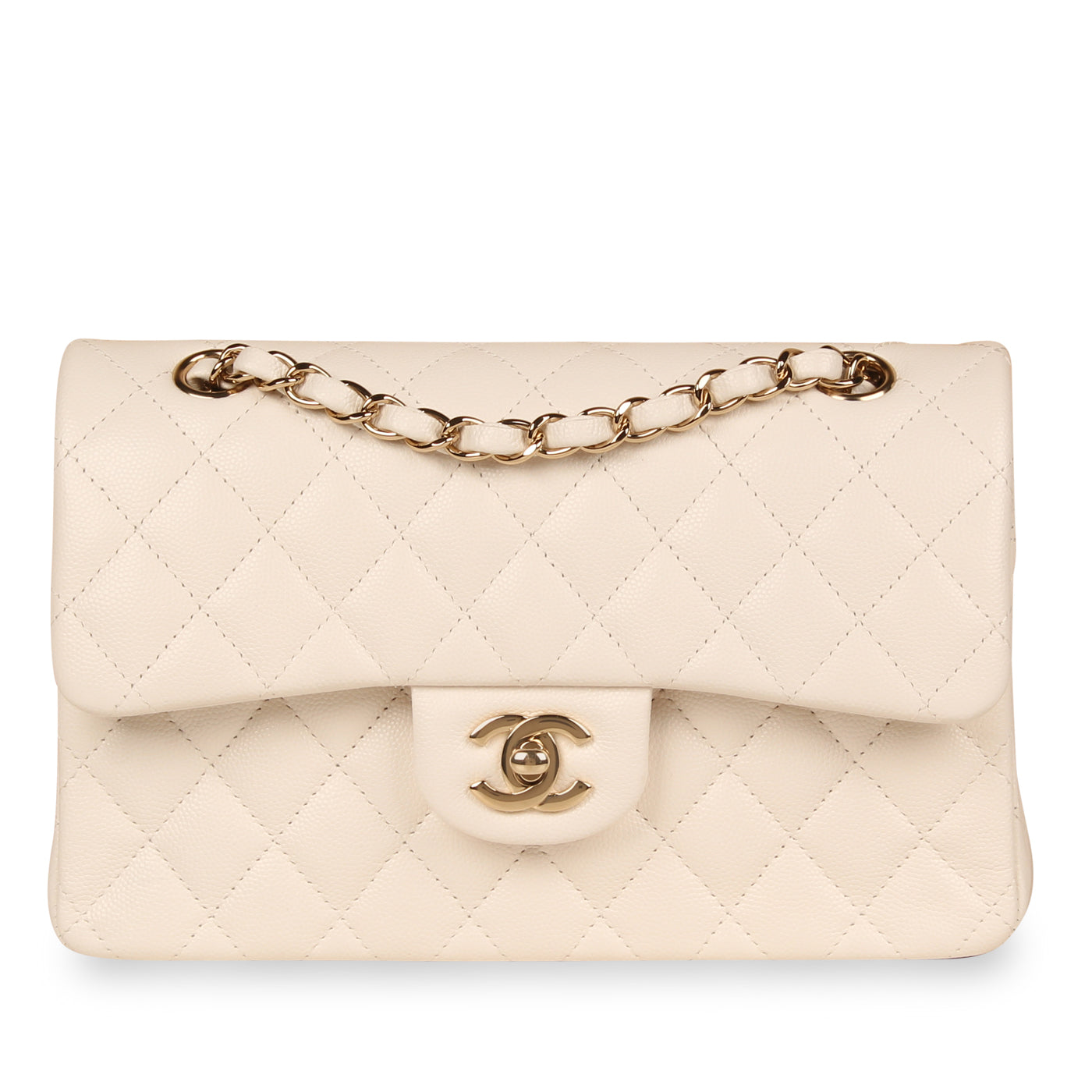 Chanel Classic Flap Bag - Small White Caviar