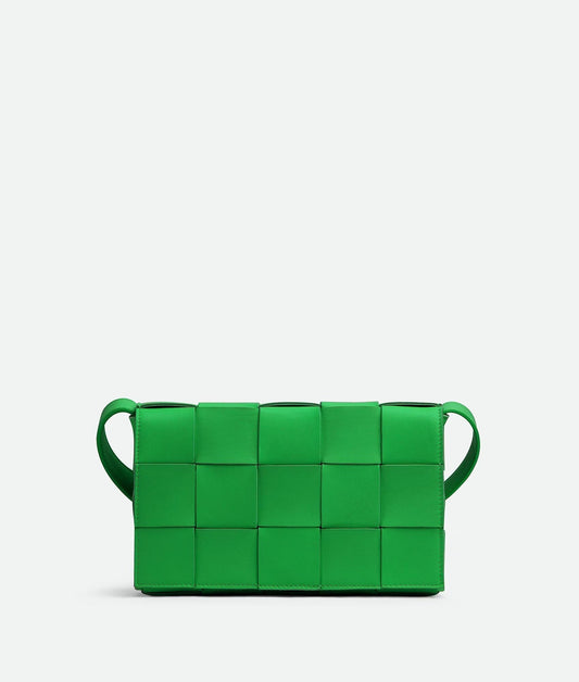 BOTTEGA VENETA LAMBSKIN INTRECCIATO MINI CASSETTE CROSSBODY BAG