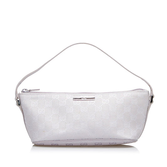 Gucci Baguette Leather Canvas Shoulder Bag